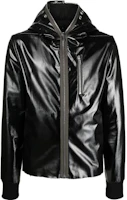 Rick Owens RO FW22 Glossy Monochrome Hooded Jacket RR02B2707JRU-09 Rick Owens RO FW22 Glossy Monochrome Hooded Jacket RR02B2707JRU-09