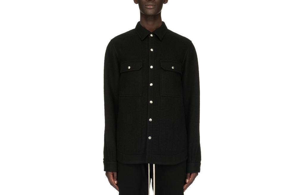 Rick Owens RO FW23 Black Monochrome Single-Breasted Jacket for Men RU02C7729WFN-09