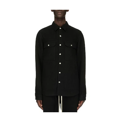 Rick Owens RO FW23 Black Monochrome Single-Breasted Jacket for Men RU02C7729WFN-09