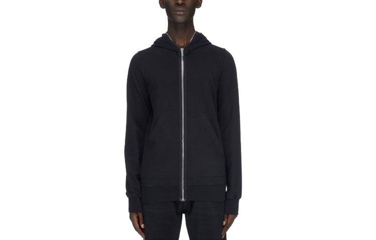 Rick Owens RO FW23 Black Zip-Up Hoodie for Men DU02C5291RIG-09