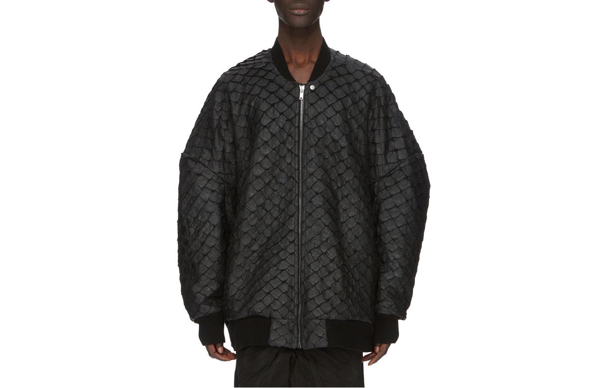 Rick Owens RO FW23 Loose Fit Zipper Flight Jacket Black Mens RR02C7717LPR-09