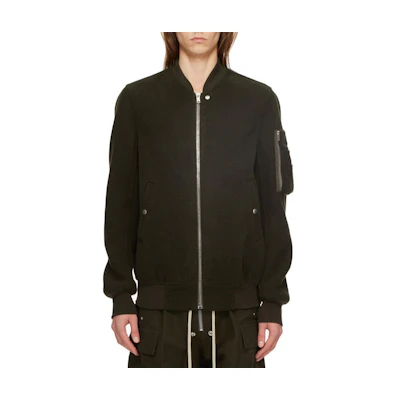 Rick Owens RO FW24 Ribbed Zip Pocket Jacket Forest Green Menswear RU02D6789DDR-75