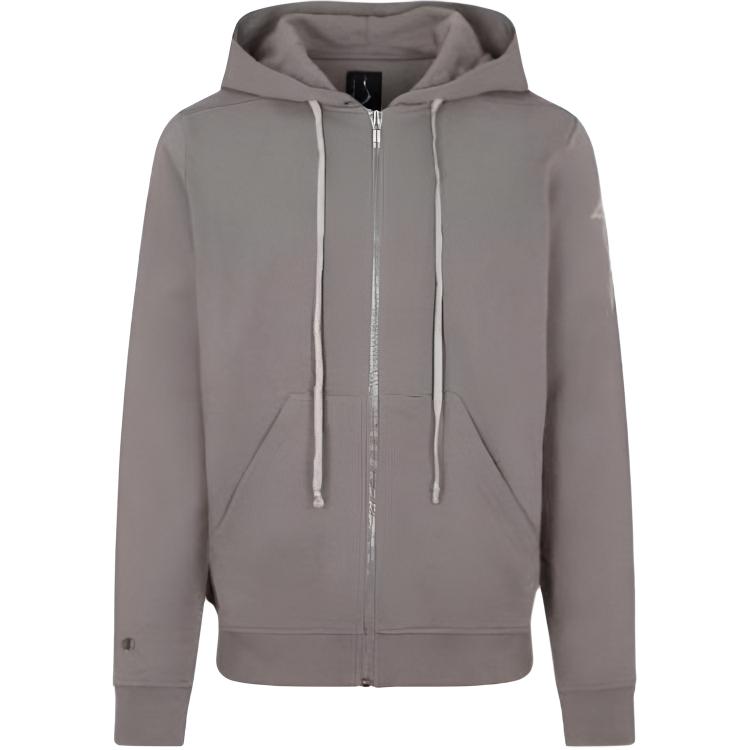 Rick Owens RO Gray Zip-Up Hoodie with Long Sleeves CM02C9221CHFE34