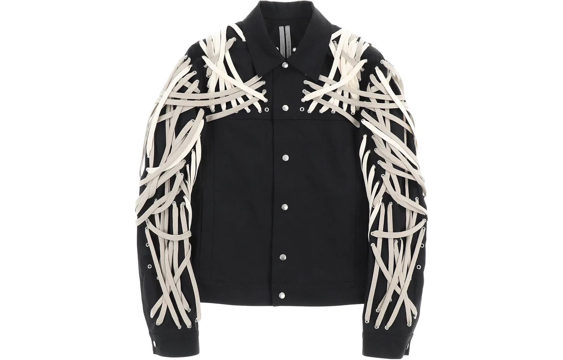 Rick Owens RO Lace-Up Single-Breasted Slim Fit Blazer Jacket Black Mens RU20S7784TEEW3-09