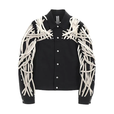 Rick Owens RO Lace-Up Single-Breasted Slim Fit Blazer Jacket Black Mens RU20S7784TEEW3-09
