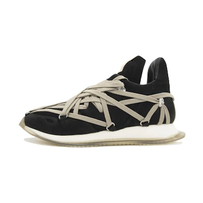 Rick Owens RO Leather Cross-Strap Low 'Black Lace-Up'