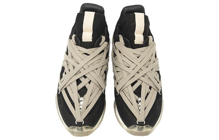 Rick Owens RO Leather Cross-Strap Low 'Black Lace-Up' 圖 3