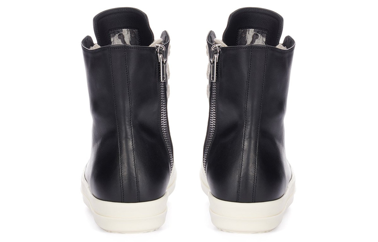 Shop Rick Owens RO High-Top Kulit 'Black Grain' RR01C4892LPOW2-911