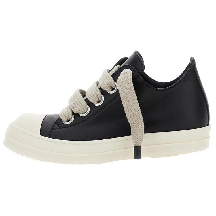 Rick Owens RO Low-Top Black Leather Sneakers Mens RU02D6893LCOW2-9811