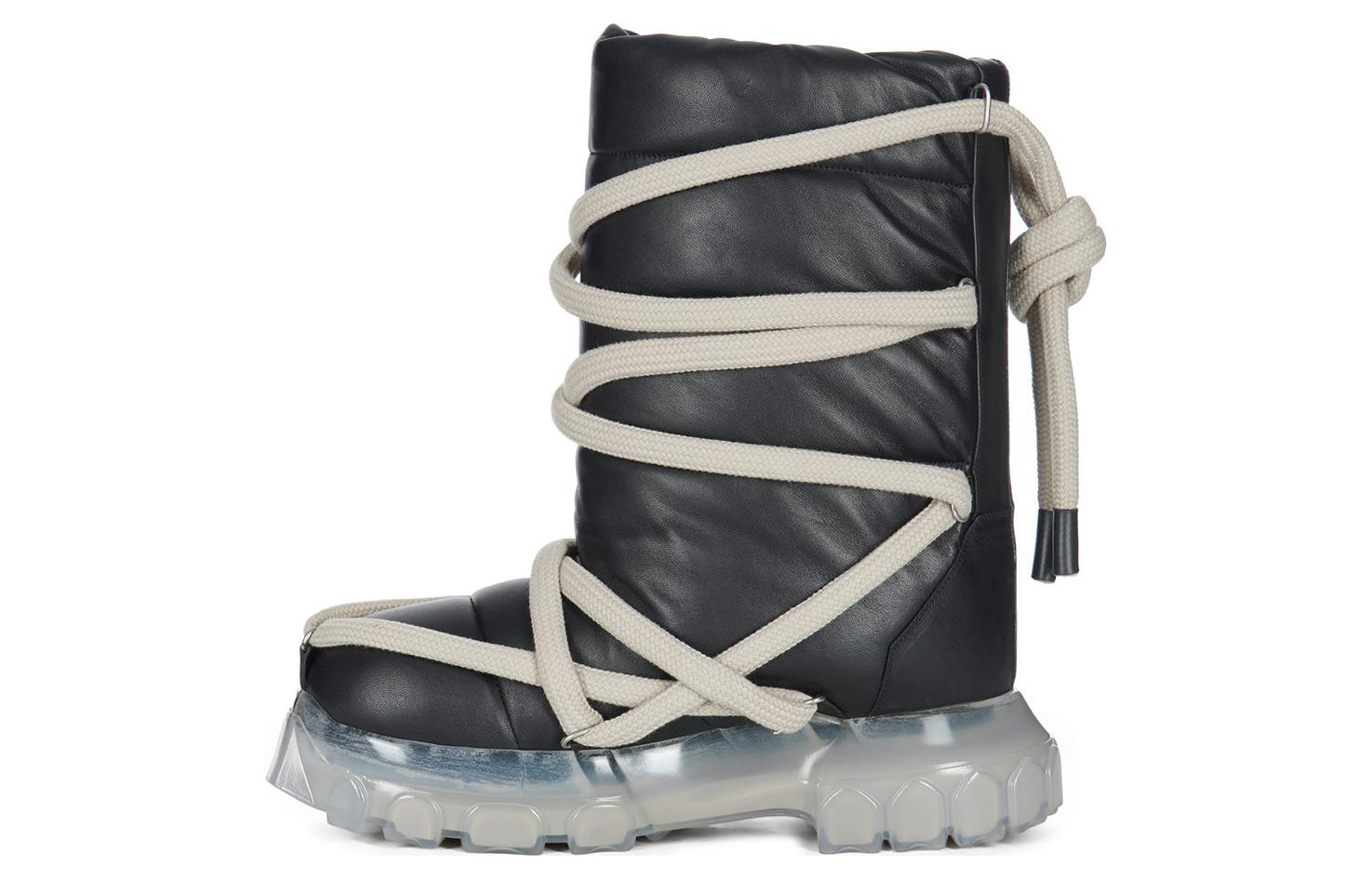 Rick Owens RO Luxor Sheepskin Minimalist Black Ankle Boots Men’s RU02C7889LLPW10-90