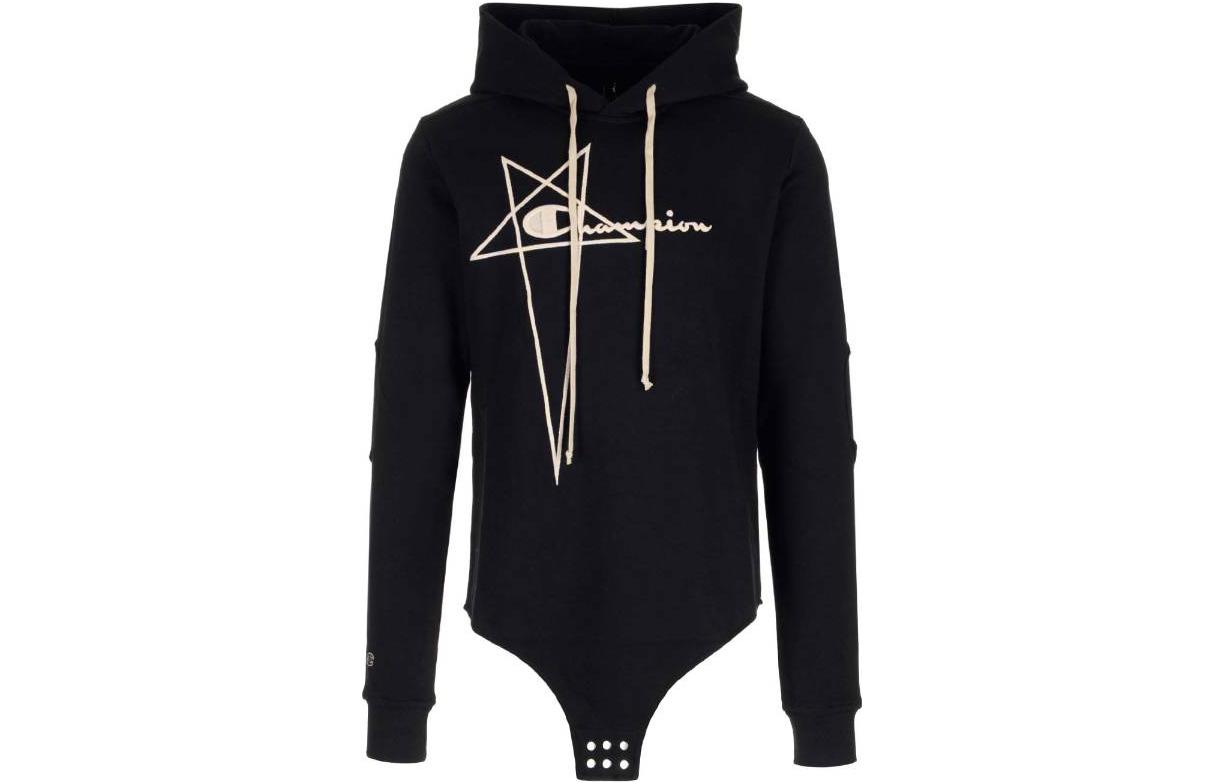 Rick Owens RO Oversized Hoodie Black Long Sleeve Sweater CM02C9227CHFE09