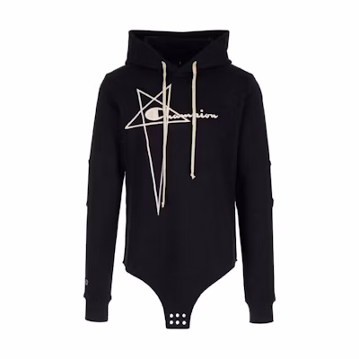 Rick Owens RO Oversized Hoodie Black Long Sleeve Sweater CM02C9227CHFE09