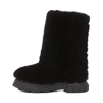 Rick Owens RO Palinoro Short Boots 'Curly Hair Texture Black'