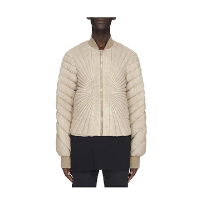 Rick Owens RO Radiance Flight Jacket Beige Unisex Full-Zip Nylon Jacket MU02C1A06M3855-22D