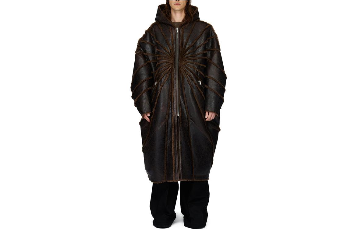 Rick Owens RO Reversible Loose Fit Zip Jacket Brown Outerwear RR02C7911LSHBRA-04