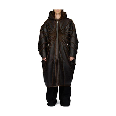 Rick Owens RO Reversible Loose Fit Zip Jacket Brown Outerwear RR02C7911LSHBRA-04