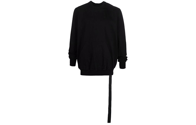 Rick Owens RO Ribbed Knit Crewneck Sweatshirt Black . DU02A3283RIG-09