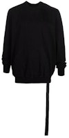 Rick Owens RO Ribbed Knit Crewneck Sweatshirt Black . DU02A3283RIG-09 Rick Owens RO Ribbed Knit Crewneck Sweatshirt Black . DU02A3283RIG-09