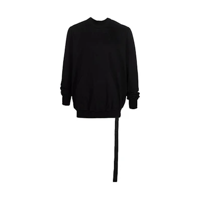 Rick Owens RO Ribbed Knit Crewneck Sweatshirt Black . DU02A3283RIG-09