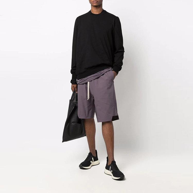 Lookbook 릭 오웬스 RO 골지 니트 크루넥 스웨트셔츠 블랙 DU02A3283RIG-09