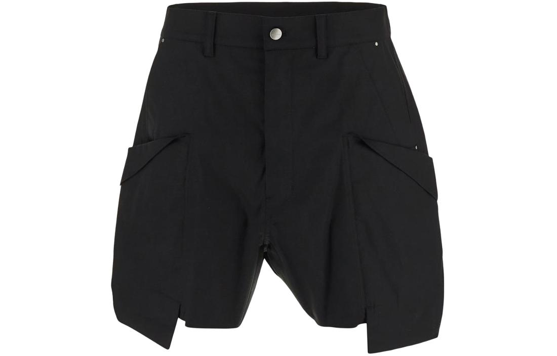 Rick Owens RO Stefan Cargo Solid Pocket Belted Relaxed Shorts Men Black. RR01D3322TE-09