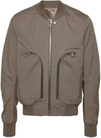 Rick Owens RO Studded Logo Ribbed Bomber Jacket Taupe RU01D3791TE-08 Rick Owens RO Studded Logo Ribbed Bomber Jacket Taupe RU01D3791TE-08