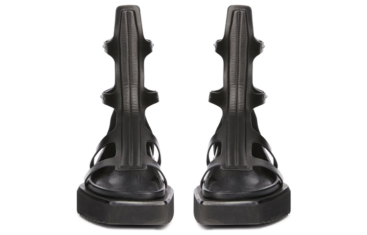 Lookbook Sandalias Rick Owens RO Turbo Cyclops 'Negro Punta Abierta'. RU01C4871LE-09