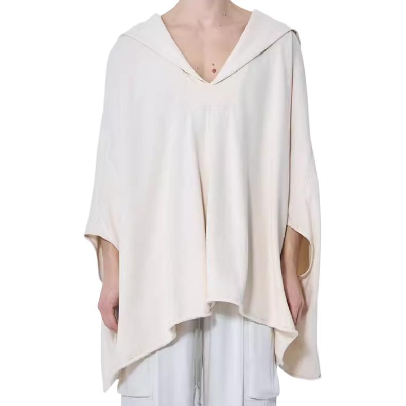 Rick Owens RO White Oversized Hoodie Pullover RR01E5505RIGN-21