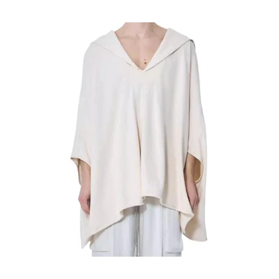 Rick Owens RO White Oversized Hoodie Pullover RR01E5505RIGN-21