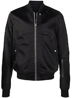 Rick Owens Satin Bomber Jacket Black Long Sleeve RU02A5786NB-09 Rick Owens Satin Bomber Jacket Black Long Sleeve RU02A5786NB-09