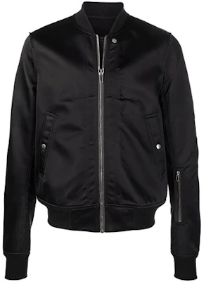 Rick Owens Satin Bomber Jacket Black Long Sleeve RU02A5786NB-09 Buy Rick Owens Satin Bomber Jacket Black Long Sleeve RU02A5786NB-09