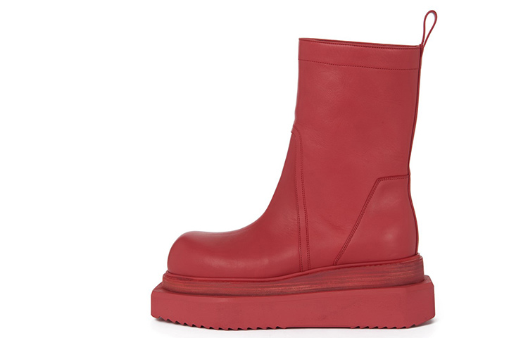 Buy Botas Cortas Rick Owens 'Cuero Rojo' RR01B1876LBO-7373