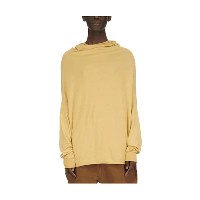 Rick Owens Shroud Sweatshirt Mustard Yellow Pullover Long Sleeve Top DU01D1273BH-42