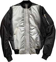 Rick Owens Silver Zipper Pocket Bomber Jacket Long Sleeve Men RU19F4791-918 Rick Owens Silver Zipper Pocket Bomber Jacket Long Sleeve Men RU19F4791-918