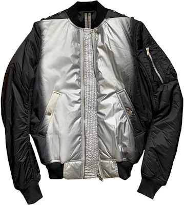 Rick Owens Silver Zipper Pocket Bomber Jacket Long Sleeve Men RU19F4791-918 Buy Rick Owens Silver Zipper Pocket Bomber Jacket Long Sleeve Men RU19F4791-918