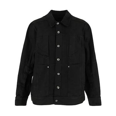 Rick Owens Single-Breasted Collared Jacket Black Long Sleeve RR01D3704BW-99