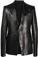 Rick Owens Single-Breasted Long-Sleeve Blazer Jacket - Black RR01C4724LNV-09 Rick Owens Single-Breasted Long-Sleeve Blazer Jacket - Black RR01C4724LNV-09