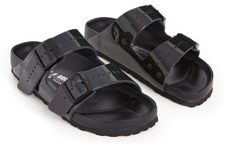 Rick Owens Birkenstock Arizona X Iridescent 'Black' 圖 3