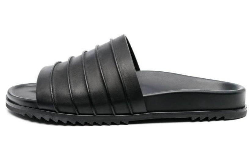 Rick Owens Slides 'Leather Black'