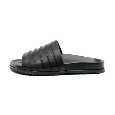 Rick Owens Slides 'Leather Black'