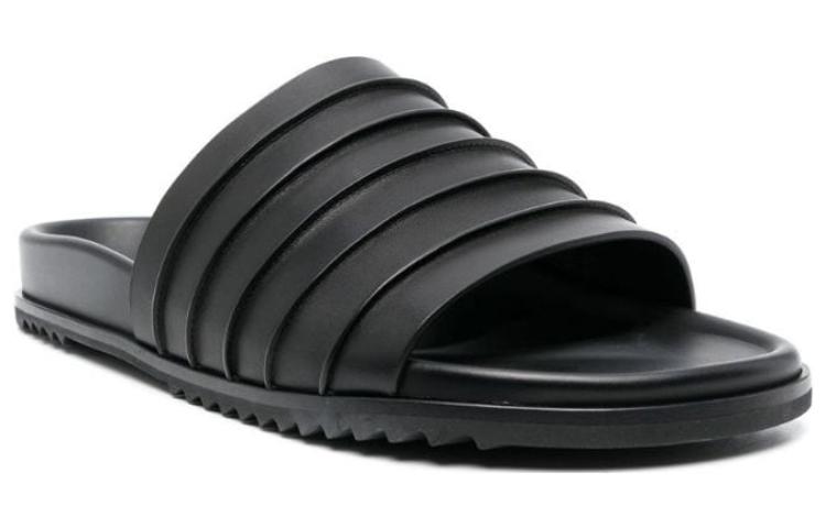 Rick Owens Slides 'Leather Black' 圖 2