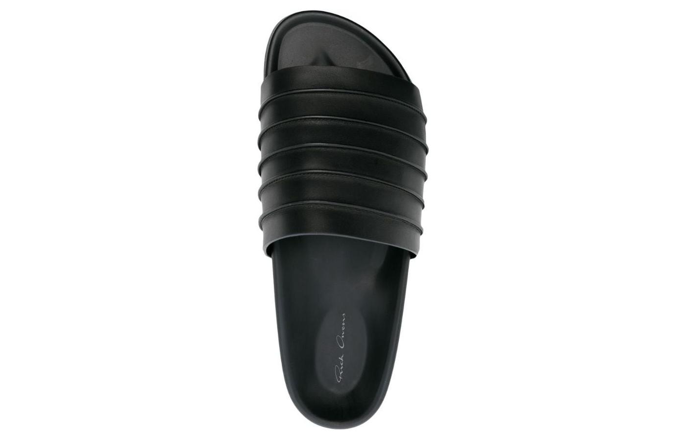 Rick Owens Slides 'Leather Black' 圖 4