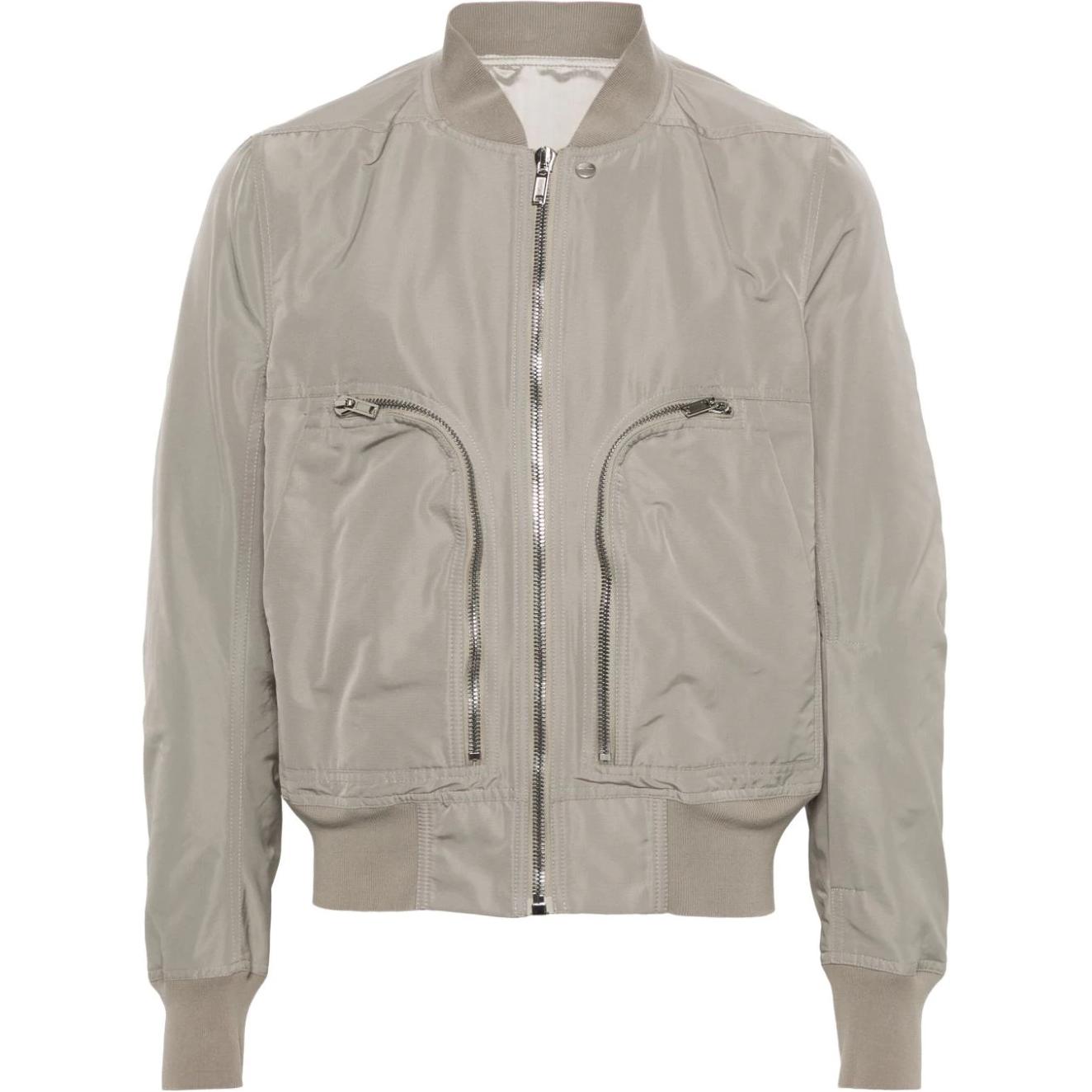 Rick Owens Slim Fit Bomber Jacket Gray Taupe RU01D3791FK-08