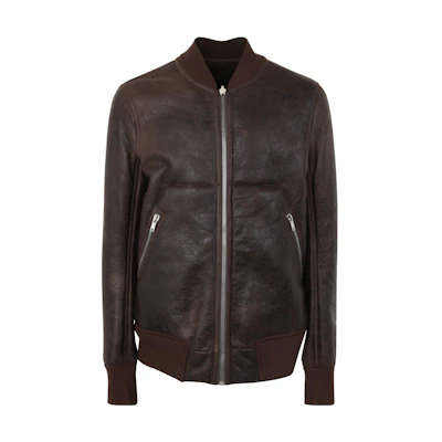 Rick Owens Solid Color Baseball Collar Zip-Up Jacket RU02C7789LSHB-04