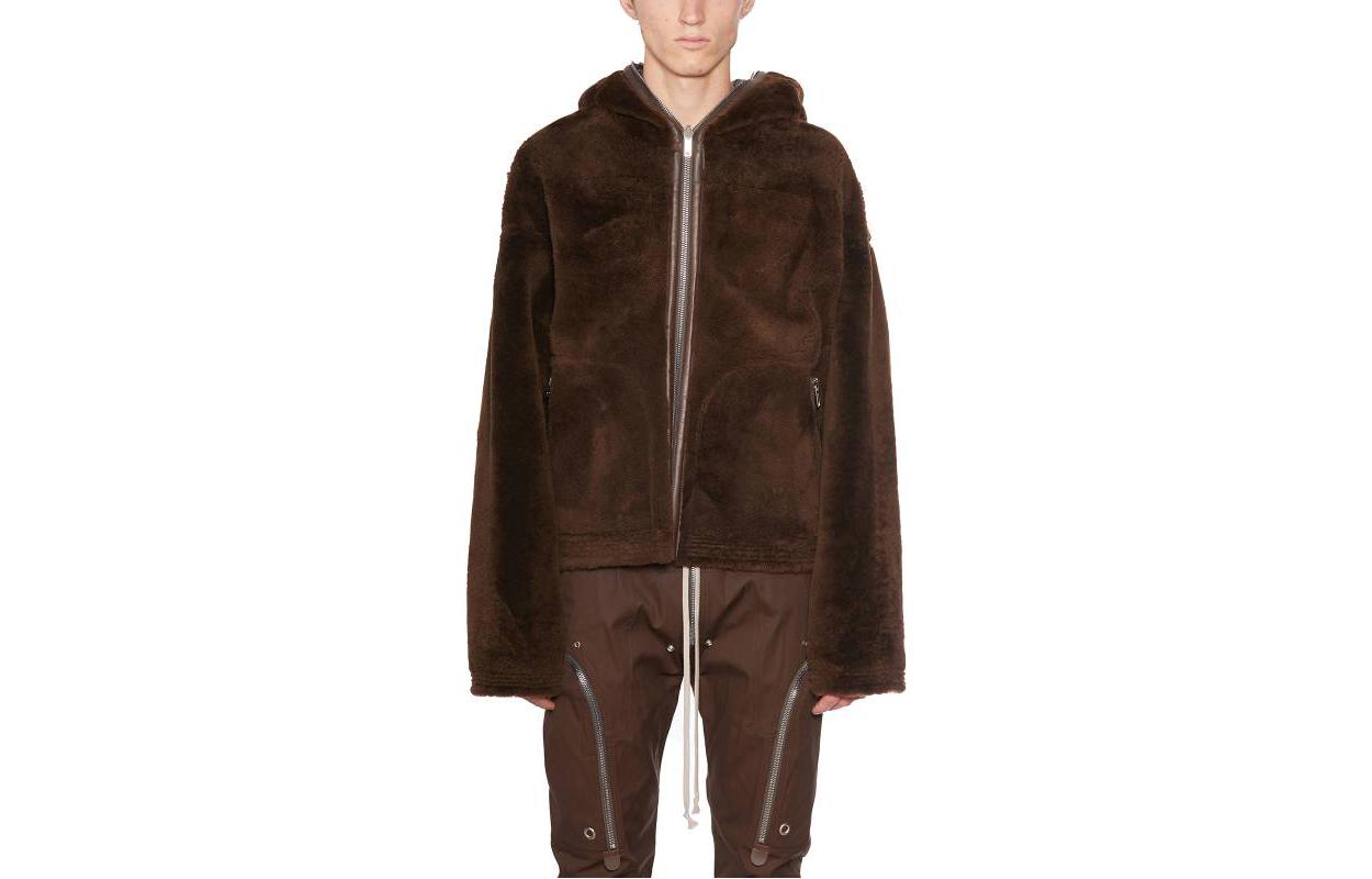 Rick Owens Solid Color Green Oversized Hoodie Jacket RU02C7765LSHBOF04