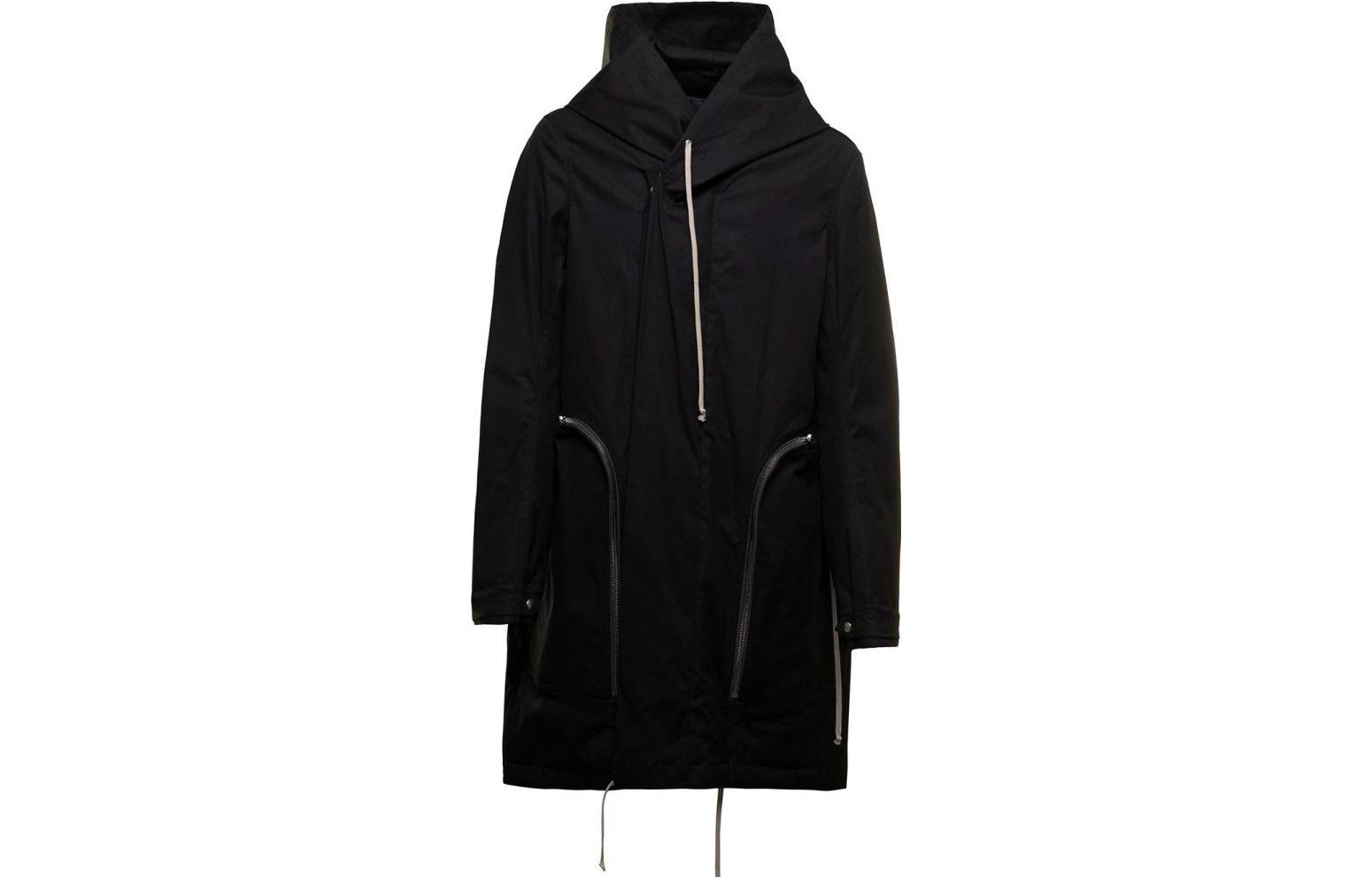 Rick Owens Solid Color Hooded Jacket Black RU02B297109