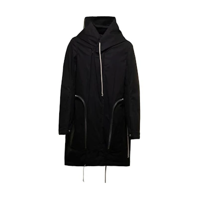 Rick Owens Solid Color Hooded Jacket Black RU02B297109