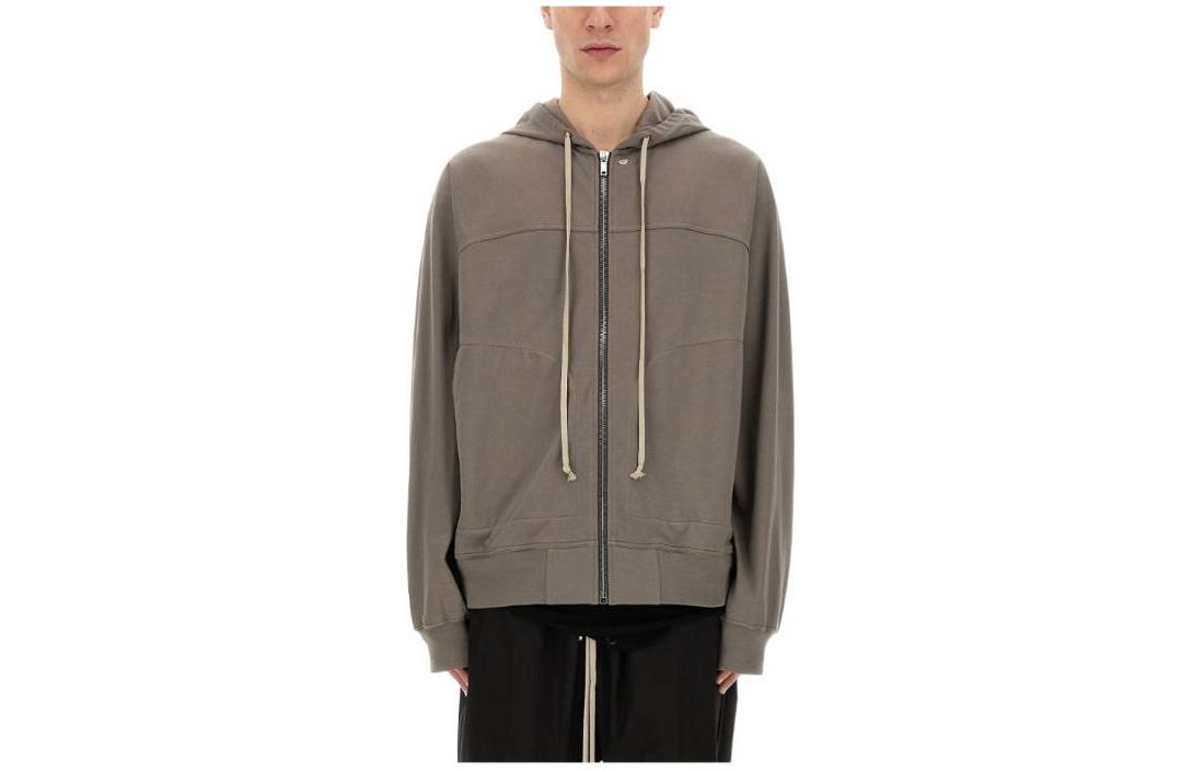 Rick Owens Solid Color Hooded Zip-Up Jacket Brown RU01D3241BA-34
