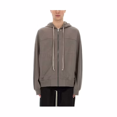 Rick Owens Solid Color Hooded Zip-Up Jacket Brown RU01D3241BA-34