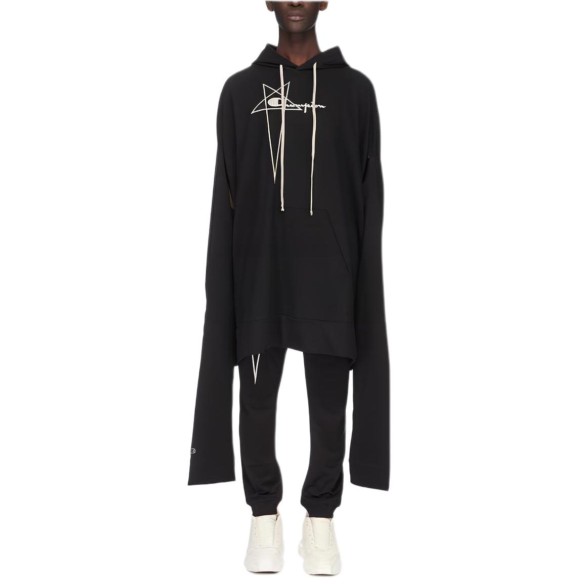Rick Owens Solid Color Hoodie Long Sleeve Pullover Black CM02C9402CHFE-09
